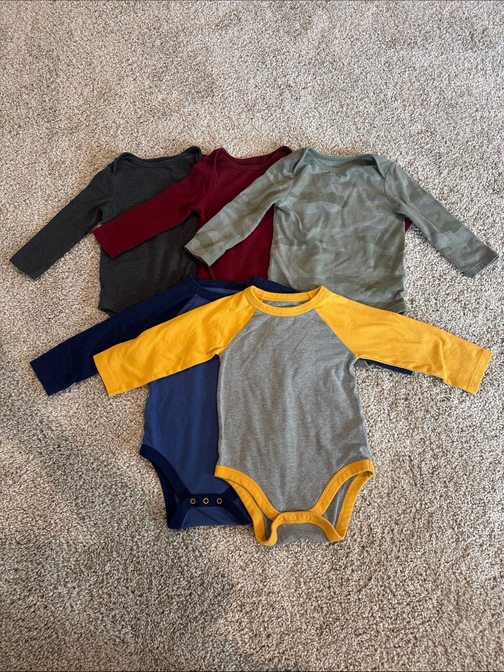 Baby Cat & Jack Long-Sleeve One-Piece Bodysuit Pack of 5